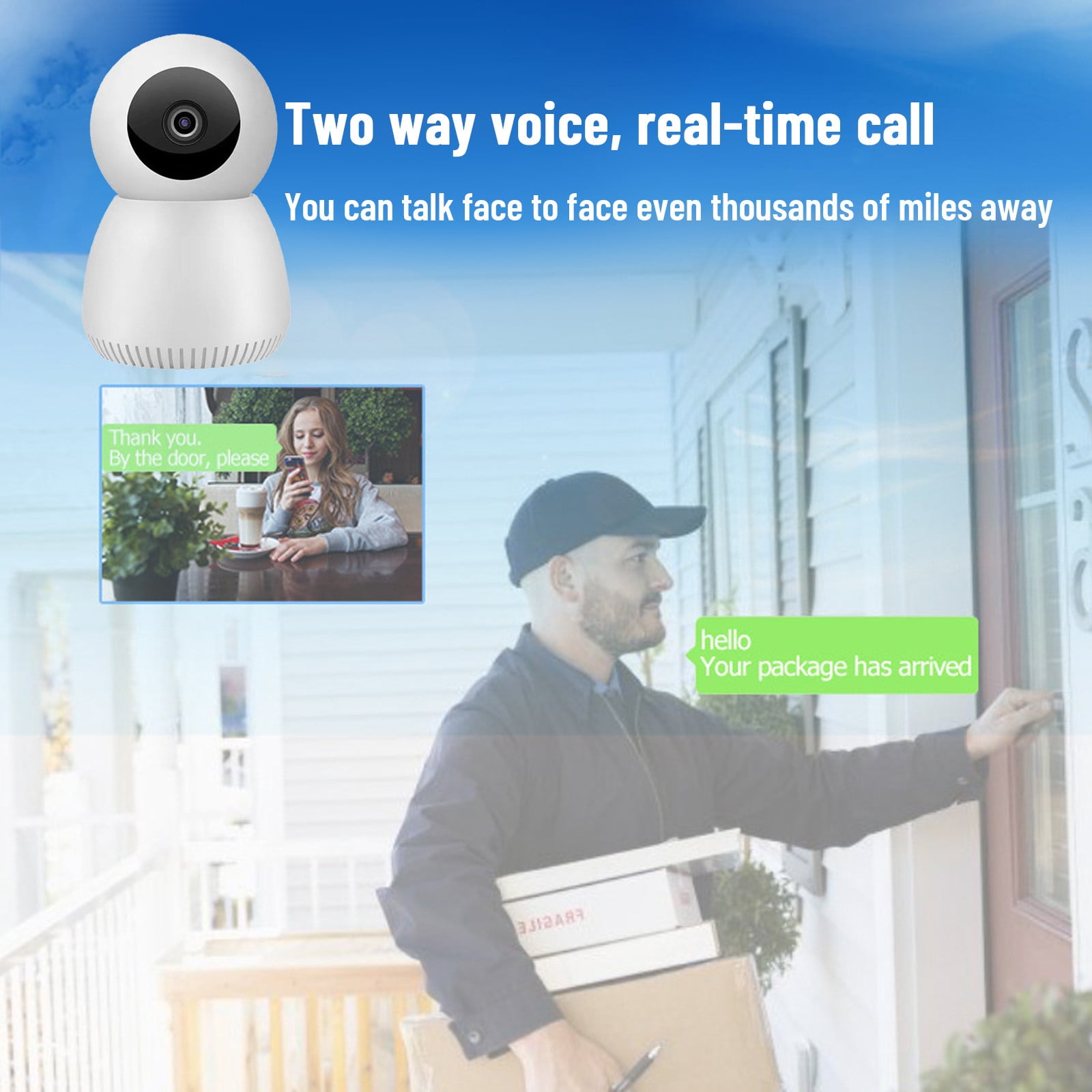 Oggfader Home Security Camera System Indoor Security Camera HD WiFi Camera For Home Security 2.4GHz WiFi Motion Detection Night Vision 2-Way Audio Ideal For Baby Monitor