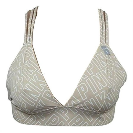 Victoria's Secret Pink Logo Unlined Seamless Strappy Back Multi Color Bralette Small NWT