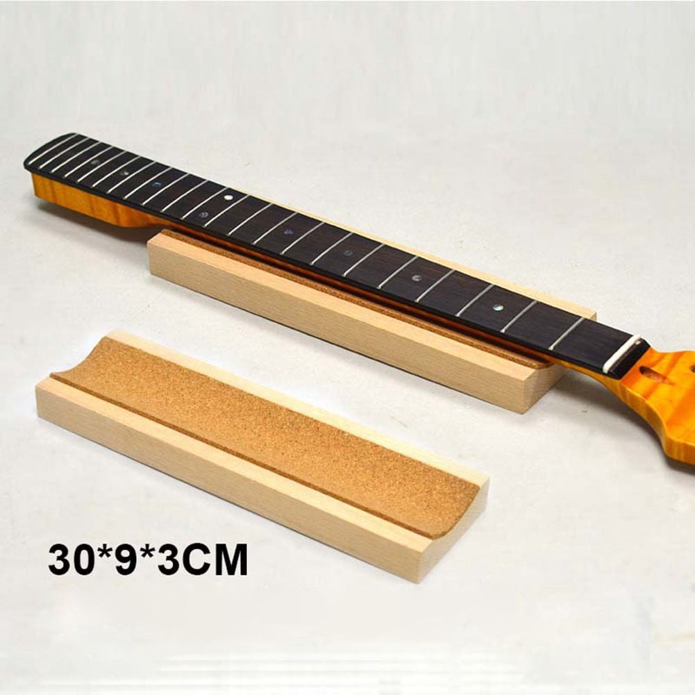Guitar Bass Neck Rest Luthier Tools Wood Long Neck Support Guitar Fretwork Cork For Basses Ukulele Mandolin Banjo 30x9x2cm