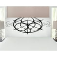 thumbnail image 1 of Geometry Headboard, Sketchy Geometric Plan with Swirled Spiral Origins of Cosmos Universe, Upholstered Decorative Metal Bed Headboard with Memory Foam, Full Size, Black Grey White, by Ambesonne, 1 of 4