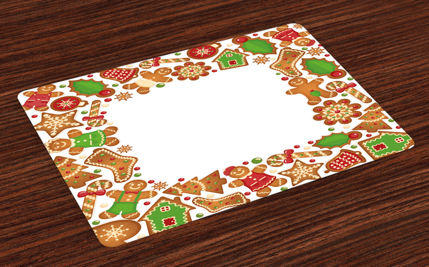 Kids Christmas Placemats Set Of 4 Sweet Taste Of Xmas Season Frame With 