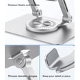 thumbnail image 4 of RAOYI Foldable Portable Tablet Stand with 360° Rotating Base Adjustable Liftable Aluminum Alloy iPad Stand Compatible with iPad Pro/Air/Mini and More,Silver, 4 of 7