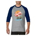 thumbnail image 1 of MmF - Mens Raglan Sleeve Baseball T-Shirts, up to Size 3XL - Flamingo, 1 of 4