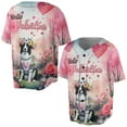 thumbnail image 3 of Hello Valentine’s Day Border Collie Flower Crown Romantic Pink Floral All Over Print 3D Baseball Shirt Borders Dog Lovers Gifts Idea Softball Sport - 00031, 3 of 6