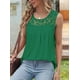 thumbnail image 3 of Camisa Plisada de Encaje Sin Mangas, Blusa de Verano, Túnica Verde Oscuro XXL, 3 of 4