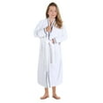thumbnail image 6 of Unisex Luxurious Plush Turkish Cotton Kimono Robe, Large, Charcoal-White by Blue Nile Mills, 6 of 9