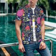 thumbnail image 6 of Lsque Floral Pattern Mens Polo Golf Shirts Funny Graphics Shorts Sleeve Button Shirts Baseball T-shirt-X-Large, 6 of 7