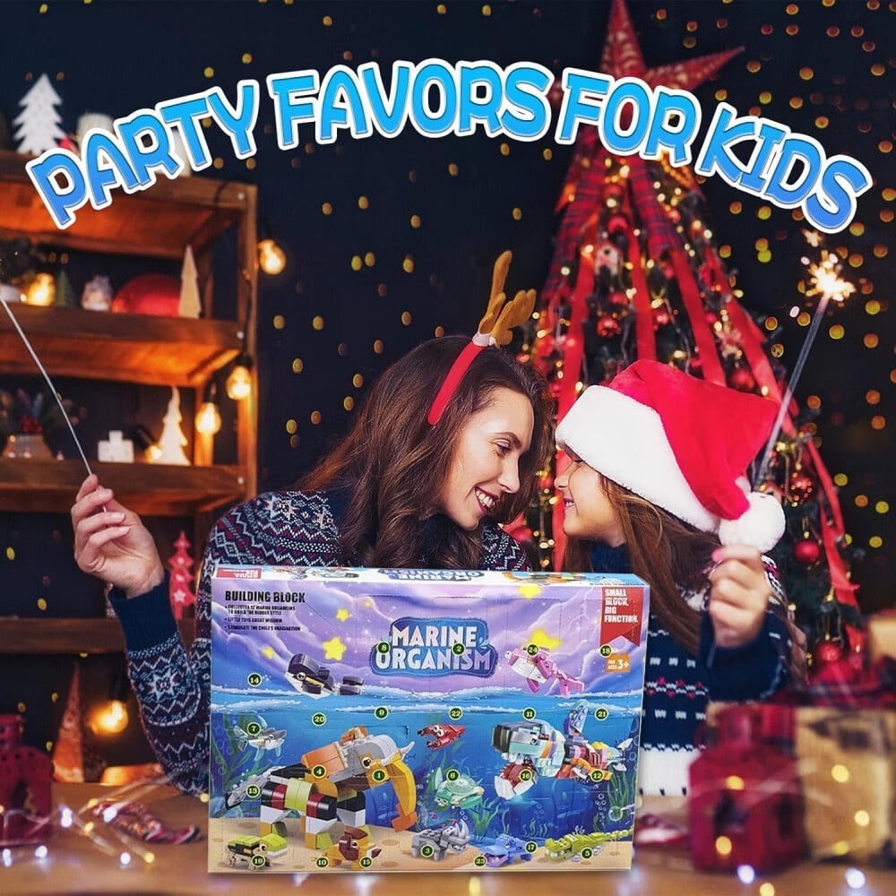 Marine Organism Holiday Advent Calendar 2024, 24 Pcs Building