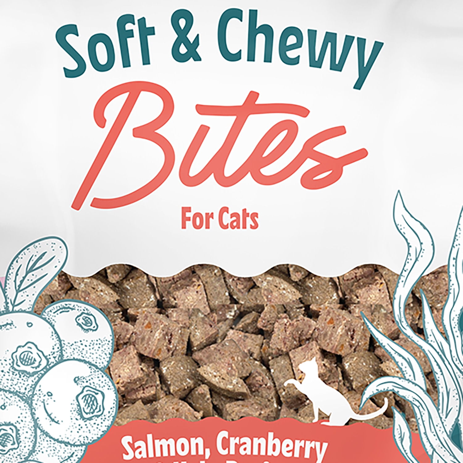 Icelandic+ Soft & Chewy Bites - Salmon, Cranberry & Kelp - 1.8oz Cat Treats, 70% Meat & Fruit, Air-Dried, Limited Ingredients, Pet Snack, Grain Free