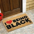 thumbnail image 2 of 16x24 Inch Stain and Fade Resistant Coir Mat Thin Front Door Mats Spring Door Rugs Indoor Entrance Door Mat Indoor Entrance and Outside Doormat Doormat for Outdoor Entrance, I LOVE BEING BLACK, 2 of 6
