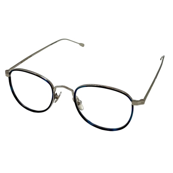 John Varvatos Full Rim Eyeglass Frames Model V370 V/370 Blue Silver 52mm