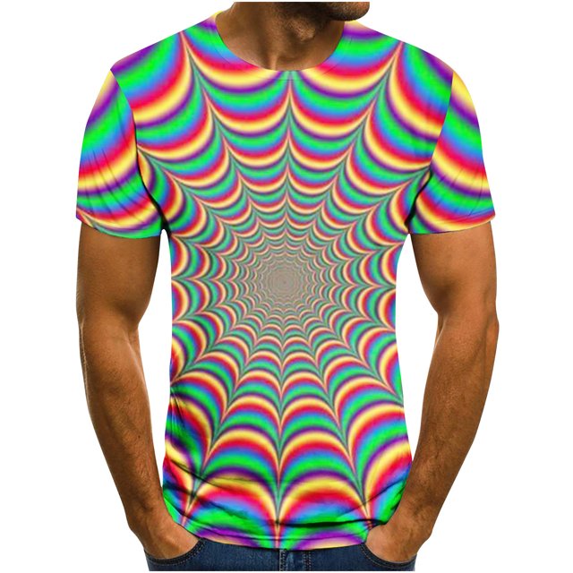 Birdeem T-Shirt Homme Impression Abstraite 3D Manches Courtes Col Rond Mode Décontracté Quotidien Vacances T-Shirt Haut Blouses