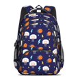 thumbnail image 2 of Basketball and Hoop Navy Pattern Cute School Backpack Bag with Padded Back and Adjustable Shoulder Straps 16.9 X 12.6 X 5.9 Inches, 2 of 5