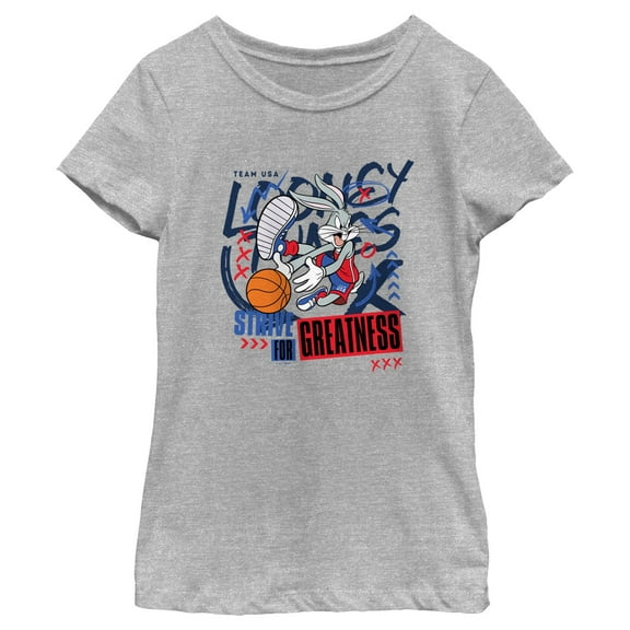Girl's Looney Tunes Bugs Bunny Strive for Greatness Graphic T-Shirt