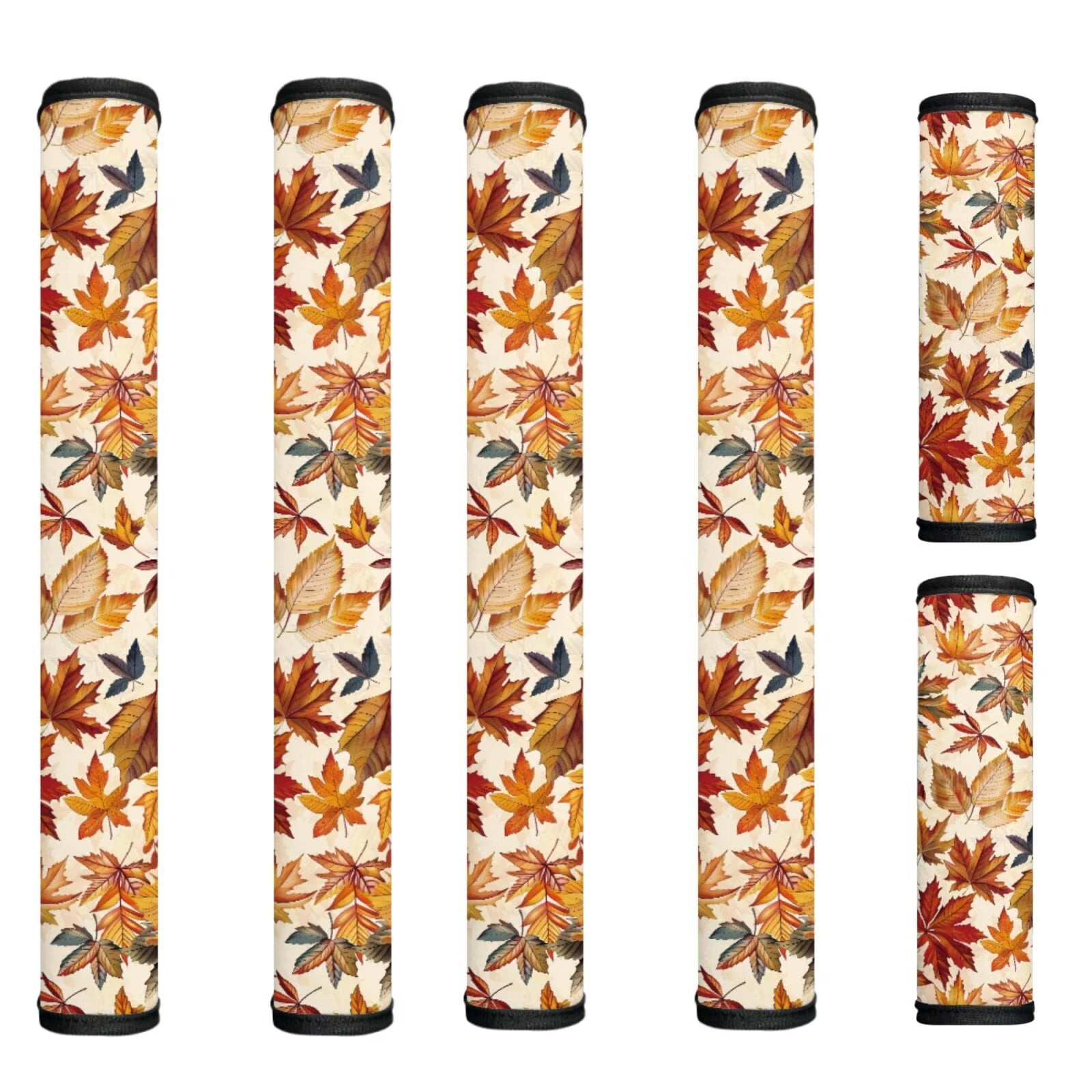 Bulopur Fall Maple Leaf Refrigerator Handle Covers Set of 6, Soft Stretch Anti‑Fingerprint Sleeve for Fridge, Freezer and Dishwasher