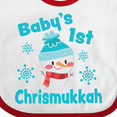 thumbnail image 4 of Inktastic Baby's 1st Chrismukkah with Cute Snowman and Snowflakes Boys or Girls Baby Bib, 4 of 4