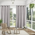 thumbnail image 3 of Exclusive Home Curtains Delano Heavyweight Textured Indoor/Outdoor Grommet Top Curtain Panel Pair, 54x120, Silver, 3 of 7