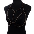 thumbnail image 1 of LYMAYTER Bralette Chain Bra Chain - AdjUS-CYYLtable, Golden/Silver, Inlaid Tassel, Club Accessory, 1 of 7