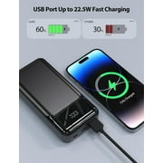 10000mAh Power Bank for Galaxy S23 FE - 22.5W PD Fast Charge Backup Battery Portable Charger Built-in Cable LED Display 1-Port USB Compatible With Samsung Galaxy S23 FE