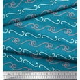 thumbnail image 3 of Soimoi Tissu Satin Modal Bleu Tourbillon Abstrait Imprimé Tissu de Couture Yard 42 Pouces de Large, 3 of 3