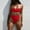Red, variant on Red Womens Bikinis High Waisted String Swimsuits Tummy Control Triangle Swimsuit Sets