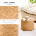 thumbnail image 3 of Tcbosik 15.7 inch Round Footstool, Hand Weave Ottoman, Natural Water Hyacinth Footrest for Living Room, Bedroom, Natural, 3 of 6