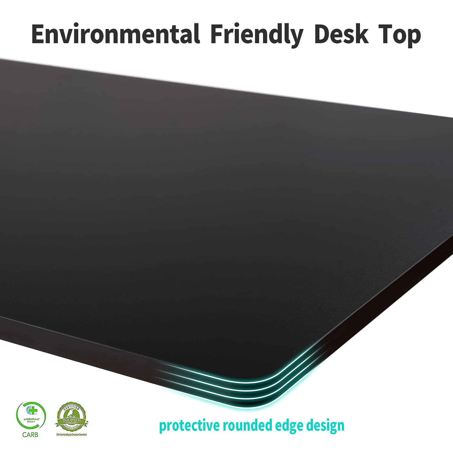 UNICOO® Height Adjustable Electric Standing Desk, 47.24 x 23.62 Inches Stand up Table, Sit Stand Home Office Desk with One Piece Tabletop (NTESMF01-B + 48 in Black TOP)