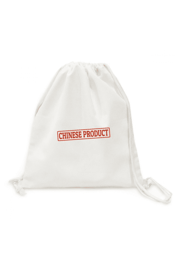 Red Chinese Product Seal Red Pattern Backpack Canvas Drawstring Reusable Mesh Shopping Bag