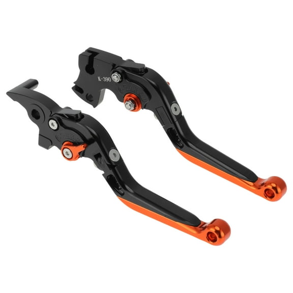 Unique Bargains Motorcycle Short Brake Clutch Levers for KTM RC125 RC200 RC390 Motorbike Handlebar Brake Lever for KTM for DUKE 125 for DUKE 200 for DUKE 390 Adjustable Aluminum Alloy Black Orange