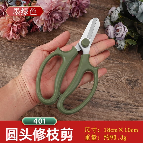 Tijeras florales Lin Tai Zuo - Tijeras profesionales para arreglos florales, tijeras de podar, cortadores de flores para uso doméstico, tijeras especiales para floristería 401 verde oscuro (a granel)