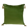 thumbnail image 4 of Olive and Gold Geo Velvet Throw Pillow with Gold Tassels, 4 of 5