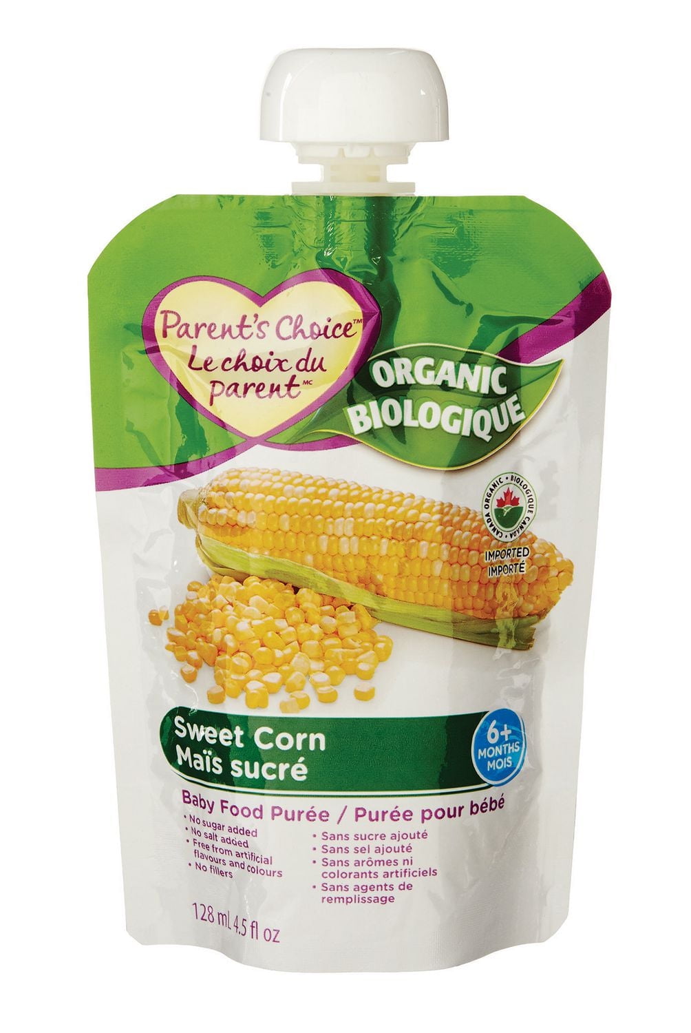 Parent's Choice Organic Sweet Corn Baby Food Purée