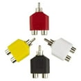 thumbnail image 3 of 4pcs RCA Audio Adapter Speaker Amplifier RCA Splitter 1-drag-2 Y Type Audio Adaptor Converter, 3 of 3