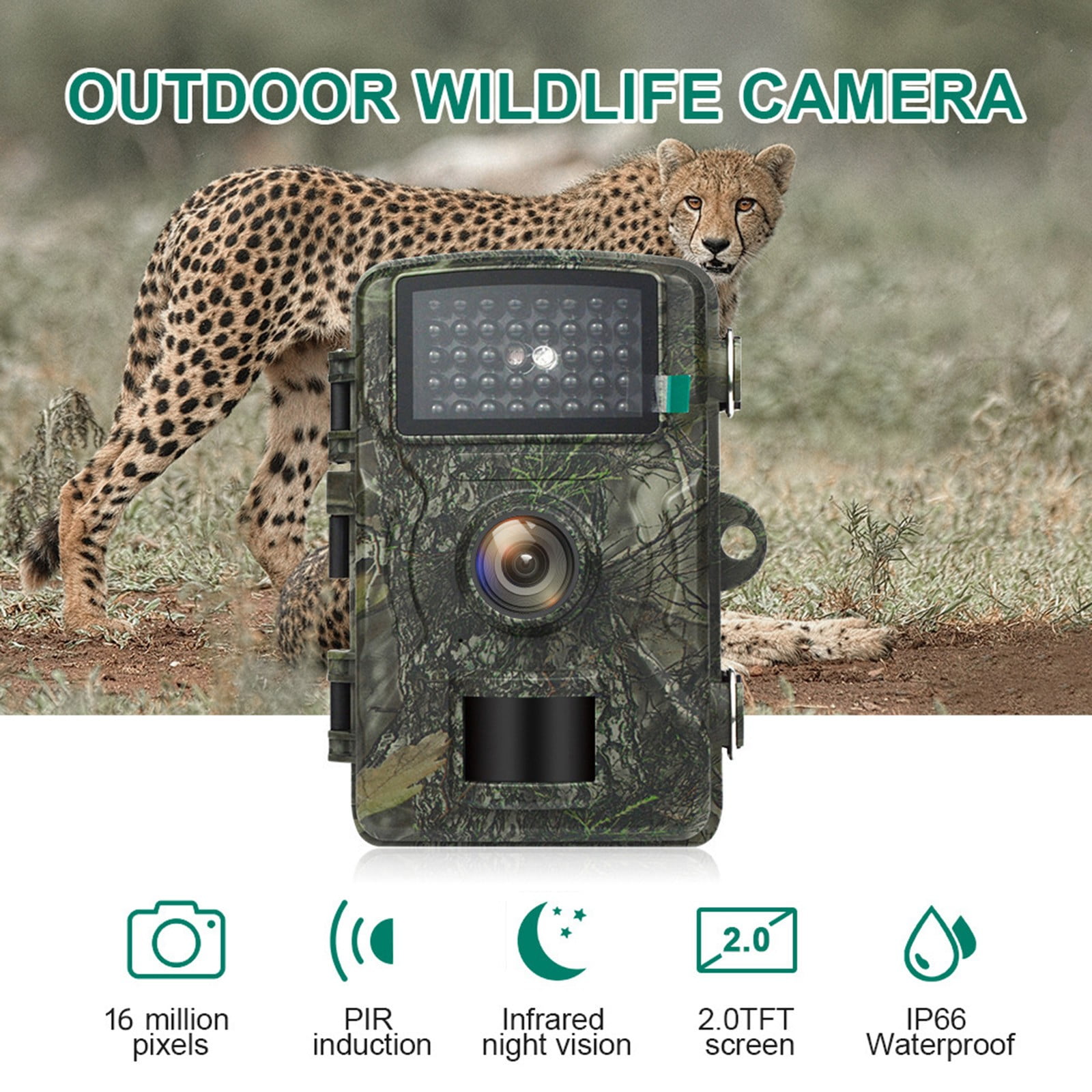Caméra de Chasse WiFi 24MP 1296P Vision Nocturne à Infrarouge Détecteur de Mouvement Étanche SD 64GB - Caméras de surveillance et pièges photo (13619466