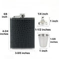 thumbnail image 3 of Toptie 8 oz Stainless Steel Hip Flask Set with Funnel & Cups, Black Leather Wrapped Gift Flask, 3 of 7