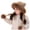 Khaki, variant on Girls Cat Ear Plush Trapper Hat With Long Pom Tassel Ties