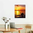 thumbnail image 2 of EastSmooth  Sunset Fishing Painting Artwork Peaceful Lake Scenery Canvas Print Fishing Rod Picture Painting for Office Home Living Room Bathroom Wall Decor, 2 of 4