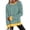 Green-#006, variant on Women's Scalloped Sweatshirt Striped Crewneck Long Sleeve Pullover Color Block Scalloped Hem Tops Casual Loose Fit Y2k Trendy Outfits,Cyan 2XL