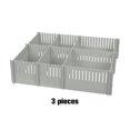 thumbnail image 3 of Matsuzay Organizador divisor de cajones Personaliza y organiza cajones con combinación libre de divisores ajustables Almacenamiento y organización del hogar Gris serenidad 3 piezas/juego, 3 of 6
