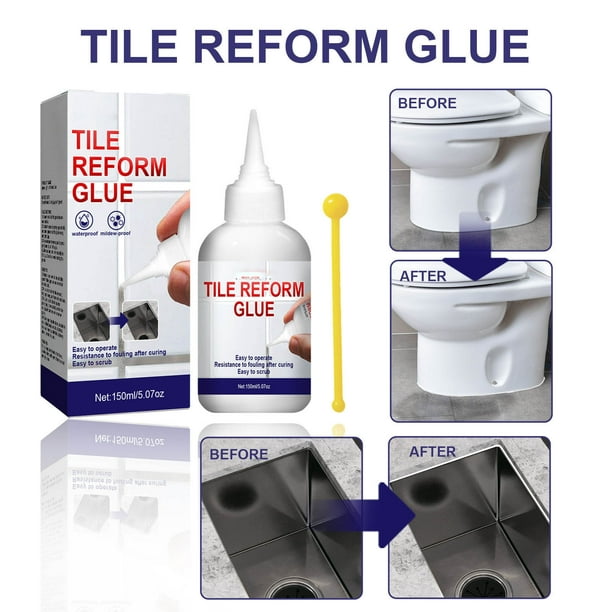 Reparador de juntas para azulejos Lisbinx blanco | Sellador antimoho para azulejos de baño y suelo | Relleno de juntas fácil de usar para azulejos de bañera, lavabo, porche y pasillo (1 paquete)