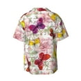 thumbnail image 2 of Wukai Butterflies and Vintage Men's Casual Short-Sleeve Button Down Shirt - Lightweight Summer Dress Shirt for Daily Wear-3X-Large, 2 of 7