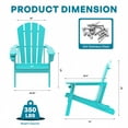 thumbnail image 3 of FURRYFECTION Folding Adirondack Chair with Cup Holder,All-Weather HDPE Outdoor Fir Pit Chairs for Patio Garden Backyard,Aqua, 3 of 9