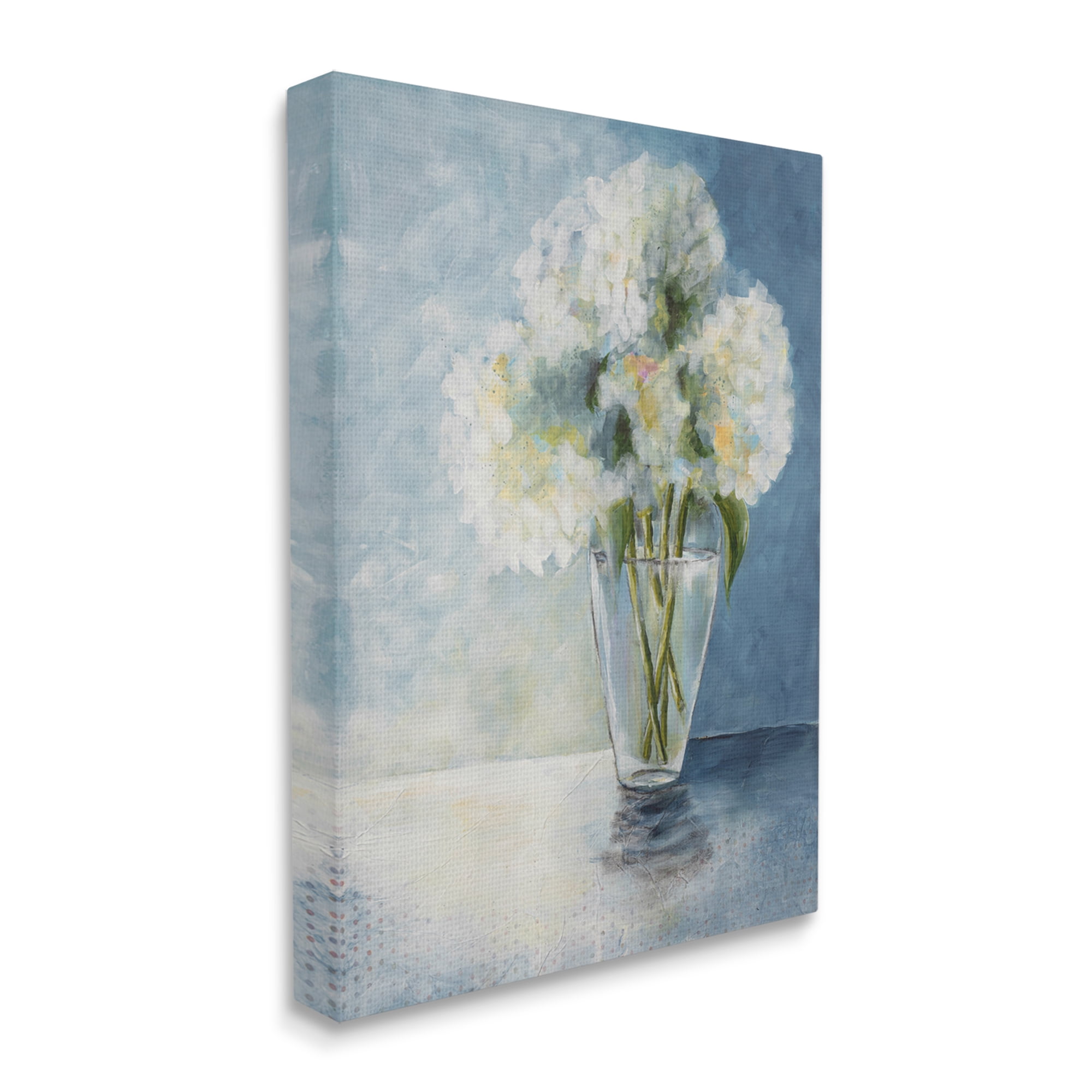 Stupell Industries White Hydrangeas Bouquet Glass Tabletop Vase Illustration , 24 x 30, Design by Doris Charest