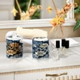 thumbnail image 7 of WOBOGO White Vintage Flower in Indigo Blue Transparent Plastic Jar 4pcs Cotton Swabs Balls Pads Floss Stick Dispenser Bathroom Vanity Storage Organizer, 7 of 7
