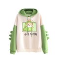 thumbnail image 1 of ICHUANYI Clearance Fashion Women Casual Hoodie Print Long Sleeve Kawaii Dinosaur Sweatshirt Tops(Green, XL) ICHUANYI WER2023081204559, 1 of 3