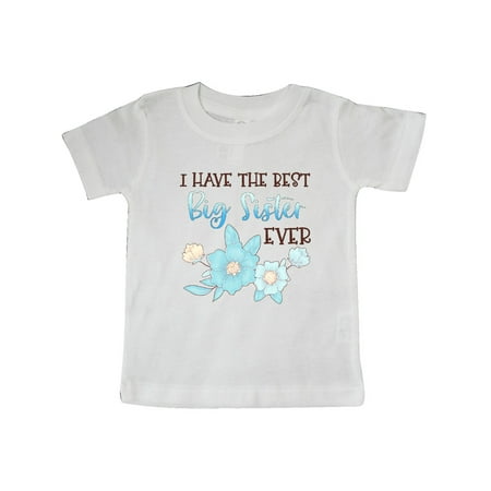 

Inktastic I Have the Best Big Sister Ever with Blue Flowers Gift Baby Boy or Baby Girl T-Shirt