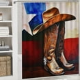 thumbnail image 6 of Orinice Cowboy Hat Boots Texas Flag Bathroom Decor Set | Colorful Luxurious Polyester Fabric Shower Curtain Set with Hooks | Waterproof Shower Curtain for Bathroom Decoration 60x72, 6 of 7