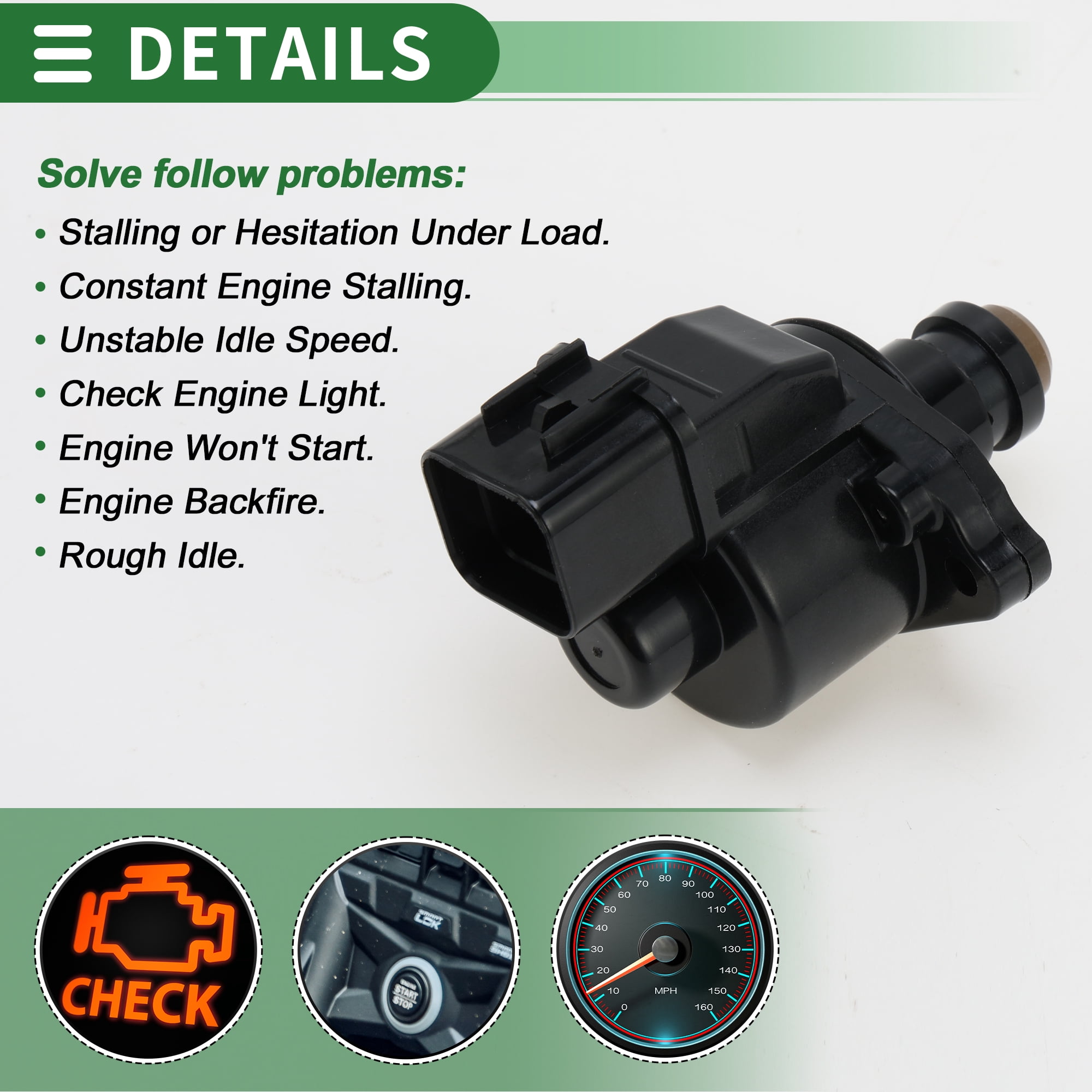 Car Idle Air Control Valve for Kia Sorento 2003-2006 Replace No.3510339800 IACV Idle Motor Idle Air Control Valve for Stable Engine Operation