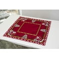 thumbnail image 4 of Santa Claus and Christmas Trees on Red Round Table Topper (34" Round/ 33" Square), 4 of 5