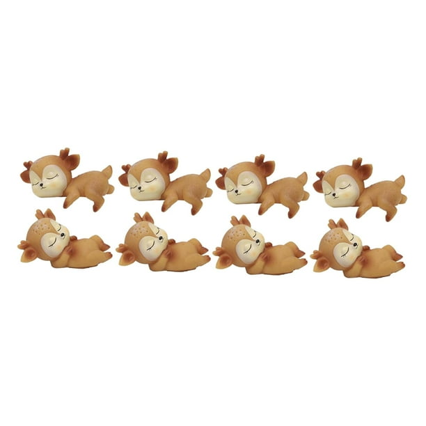 Figuras de ciervos Juguetes,Figuras de ciervos,Adornos de animales en miniatura,Decoración de cervatillo de juguete,Decoración de animales durmiendo,Adornos de cervatillo Zulema Figuras de ciervos Juguetes